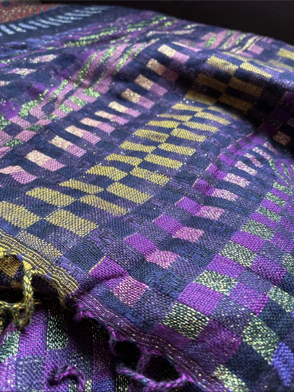 SILKBLEND PASHMINA WRAP CHECKERED MOTIF